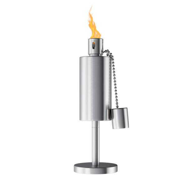 Alt View 1. Pure Garden - 10.5in Stainless Steel Refillable Citronella Torch Canister.