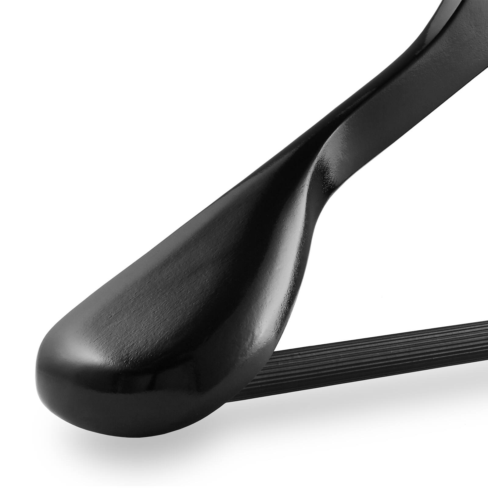 Alt View 2. Casafield - 6pk Wide Shoulder Wooden Suit Hangers - Black.