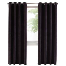 Commonwealth Home Fashions - Thermaplus Navar Blackout Suede Textured Window Treatment Grommet Curtain Panel for Bedroom Livingroom 54" x 63" - Black