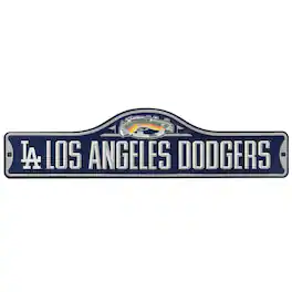 Open Road Brands - Los Angeles Dodgers 5'' x 20'' Metal Street Sign - Multicolor