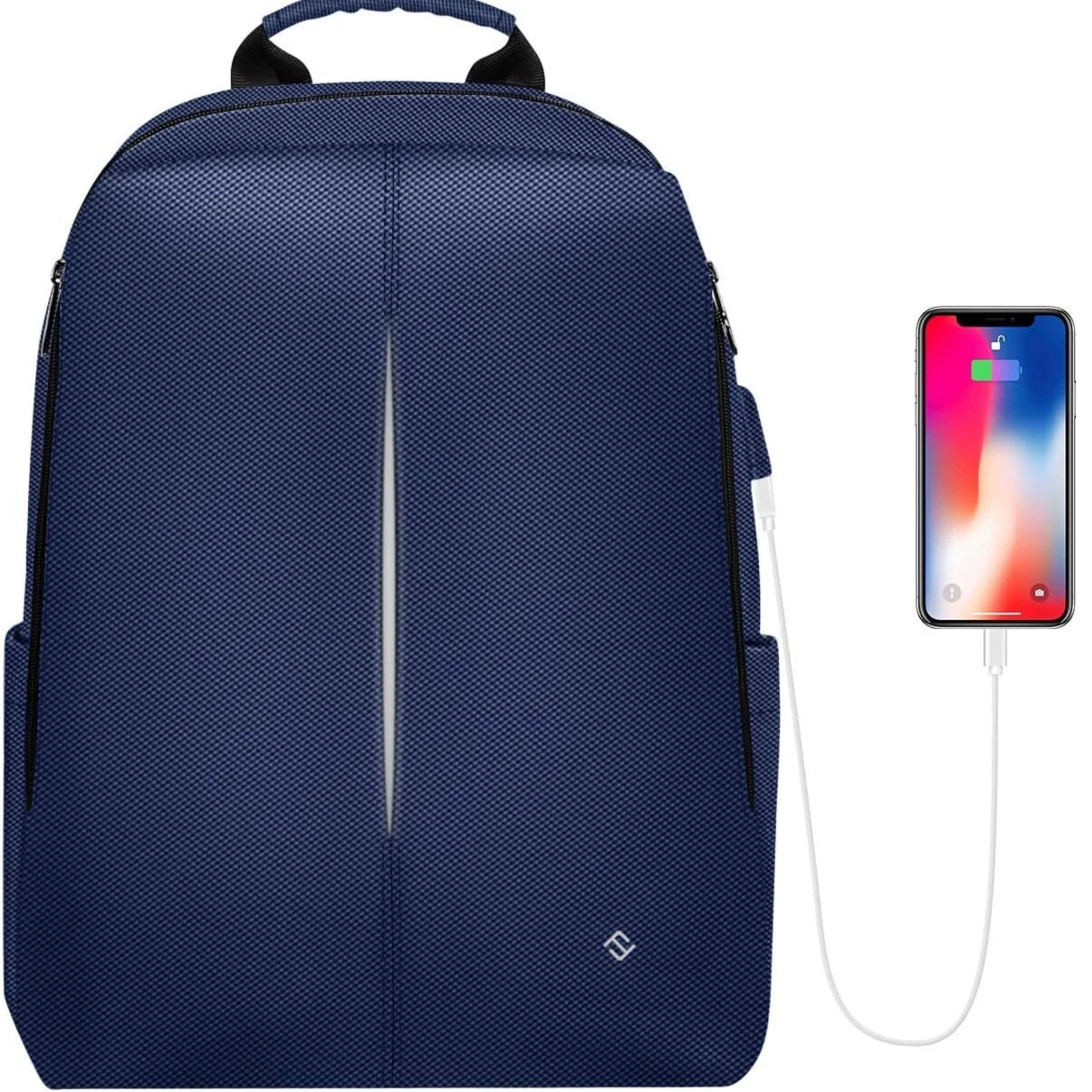 Kitcheniva - Multi-Functional Laptop Backpack With USB Port For 15.6 Inch Laptop - Navy
