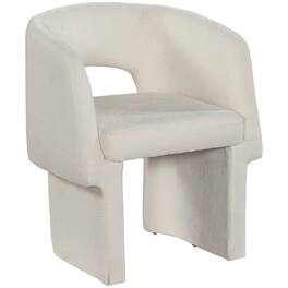 Meridian Furniture - Emmet Cream Chenille Fabric Dining Chair / Accent Chair - Beige