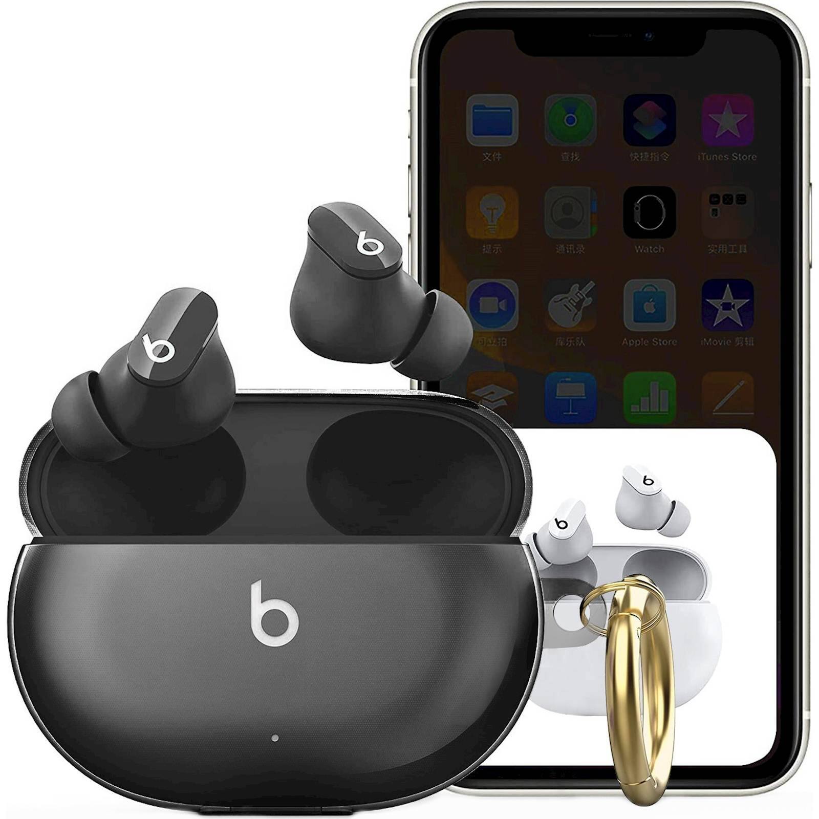 Alt View 13. SaharaCase - Hybrid Flex Case for Beats by Dr. Dre - Beats Studio Buds and Buds+ - Transparent Black.