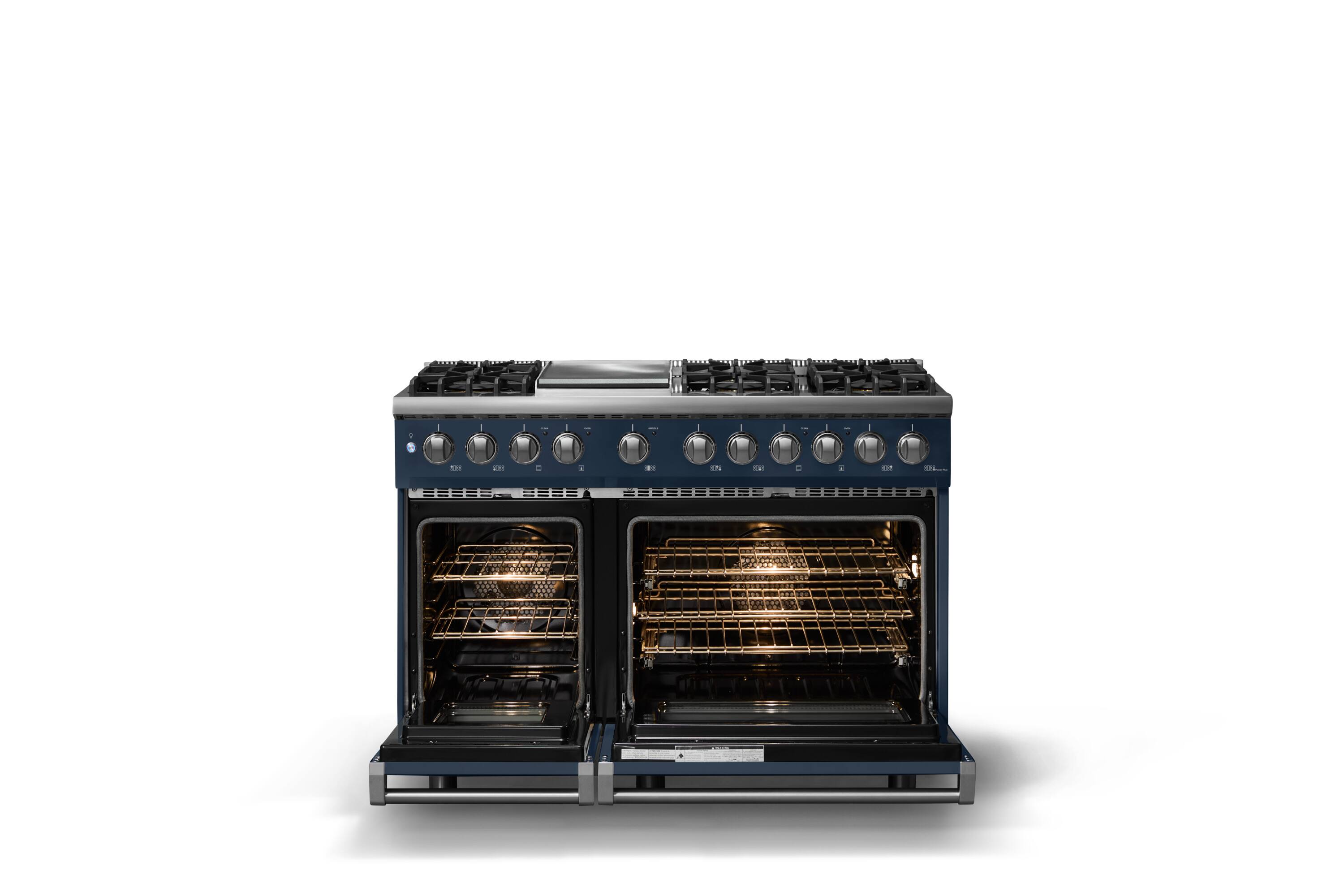 Alt View 2. Viking - Pro 5 Series 7.3 Cu. Ft. Freestanding Sealed 6B LP Dual Fuel Convection Range/Griddle - Slate Blue - Slate Blue.
