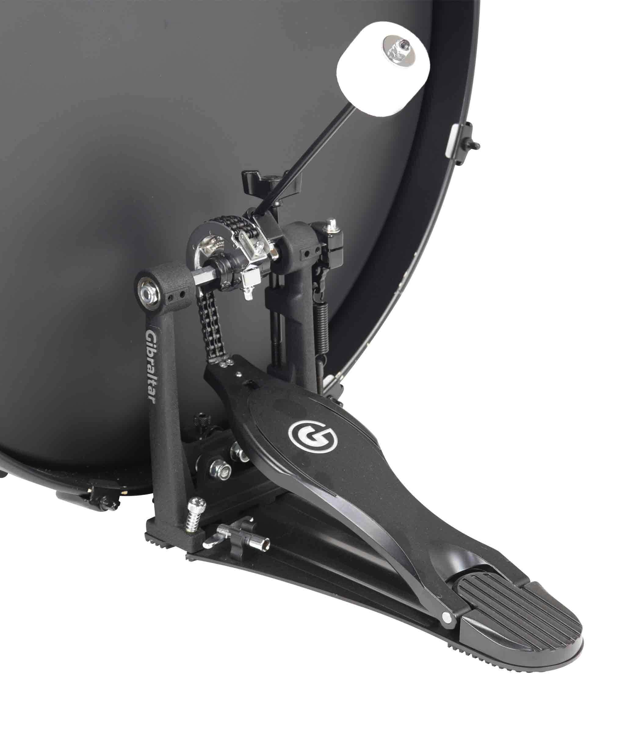 Left. Gibraltar Hardware - 7" Felt Bass Drum Beater, with Black Stem, Medium Impact, Universal Fit for Most Pedals.