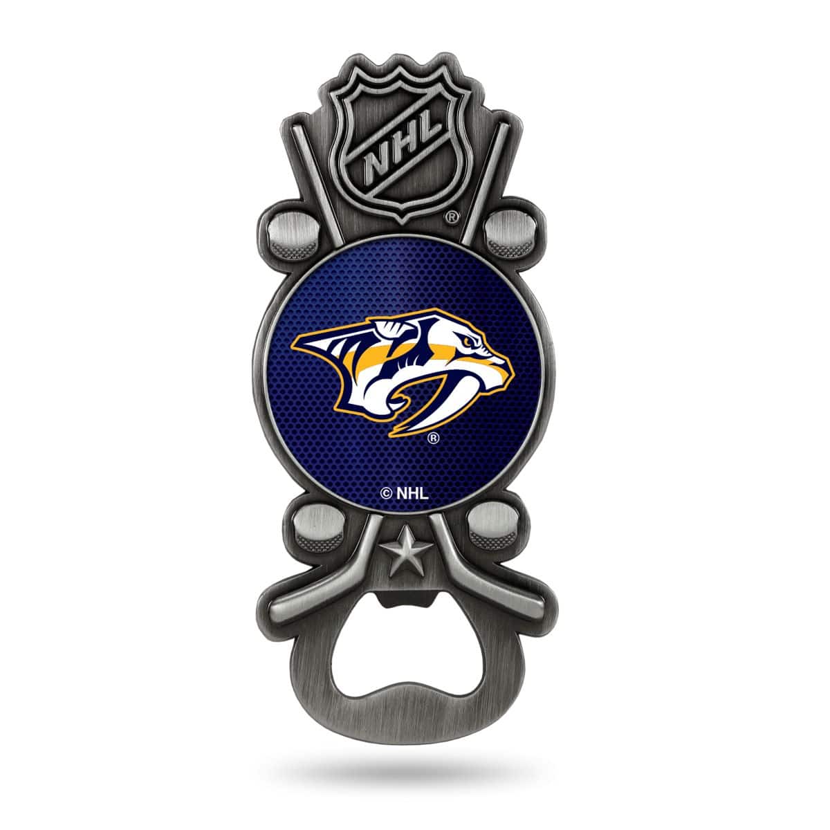 Rico Industries - Nashville Predators NHL Party Starter Magnetic Metal Bottle Opener - Multi