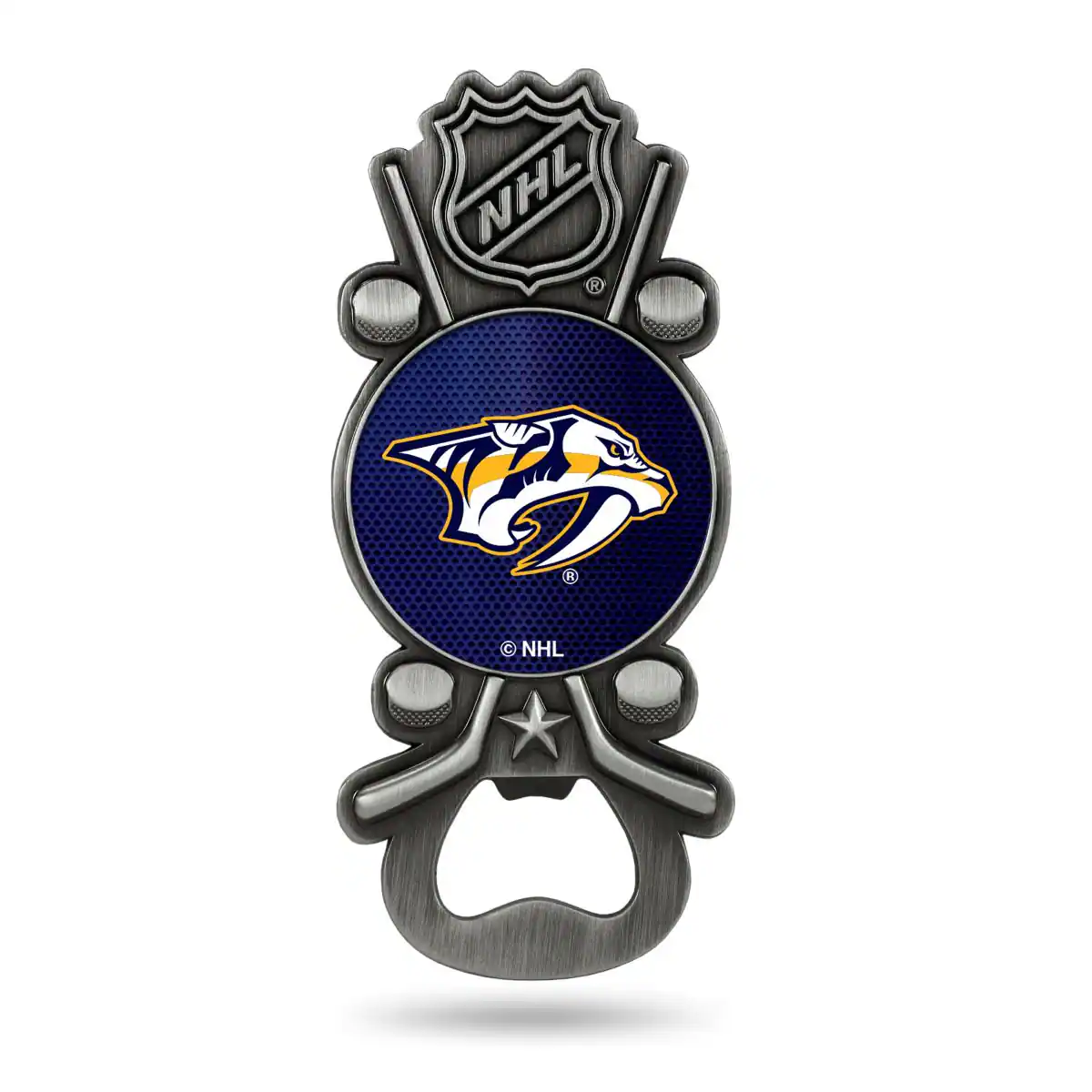 Rico Industries - Nashville Predators NHL Party Starter Magnetic Metal Bottle Opener - Multi