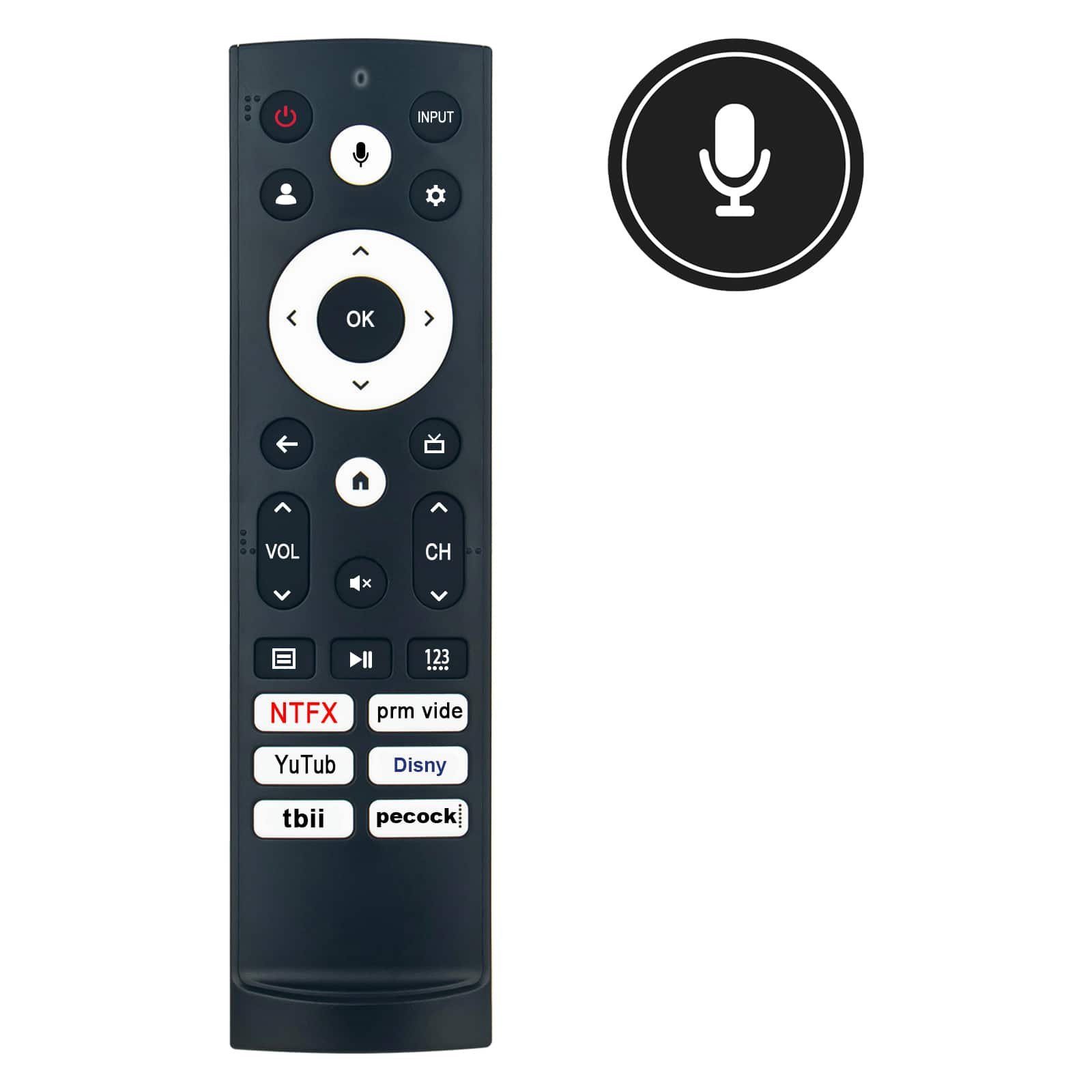 VINABTY - New ERF3V90H Replaced Remote Fits for Hisense Goo-gle 4K Smart TV 43A6H 50A6H 55A6H 65A6H 75A6H 43A65H 50A65H 55A65H - Black