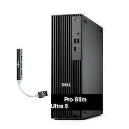 Dell - Pro Slim QCS1250 Mini Desktop (Ultra 5-235, 64GB, 2TB SSD, Intel Graphics, Win 11 Pro) w/USB Hub - Black