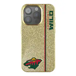 Keyscaper - NHL - Minnesota Wild Sidebar Bling iPhone Case - 14 - Gold