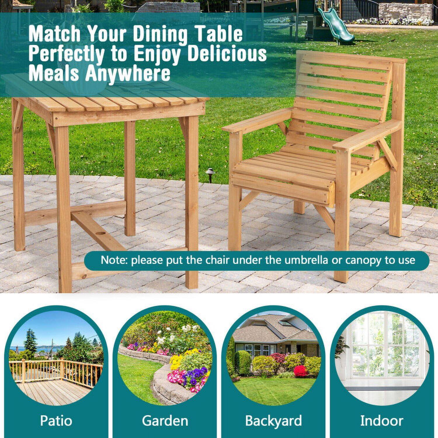 Match Your Dining Table Perfectly to Enjoy Delicious Meals Anywhere

Note: please put the chair under the umbrella or canopy to use

Patio  
Garden  
Backyard  
Indoor