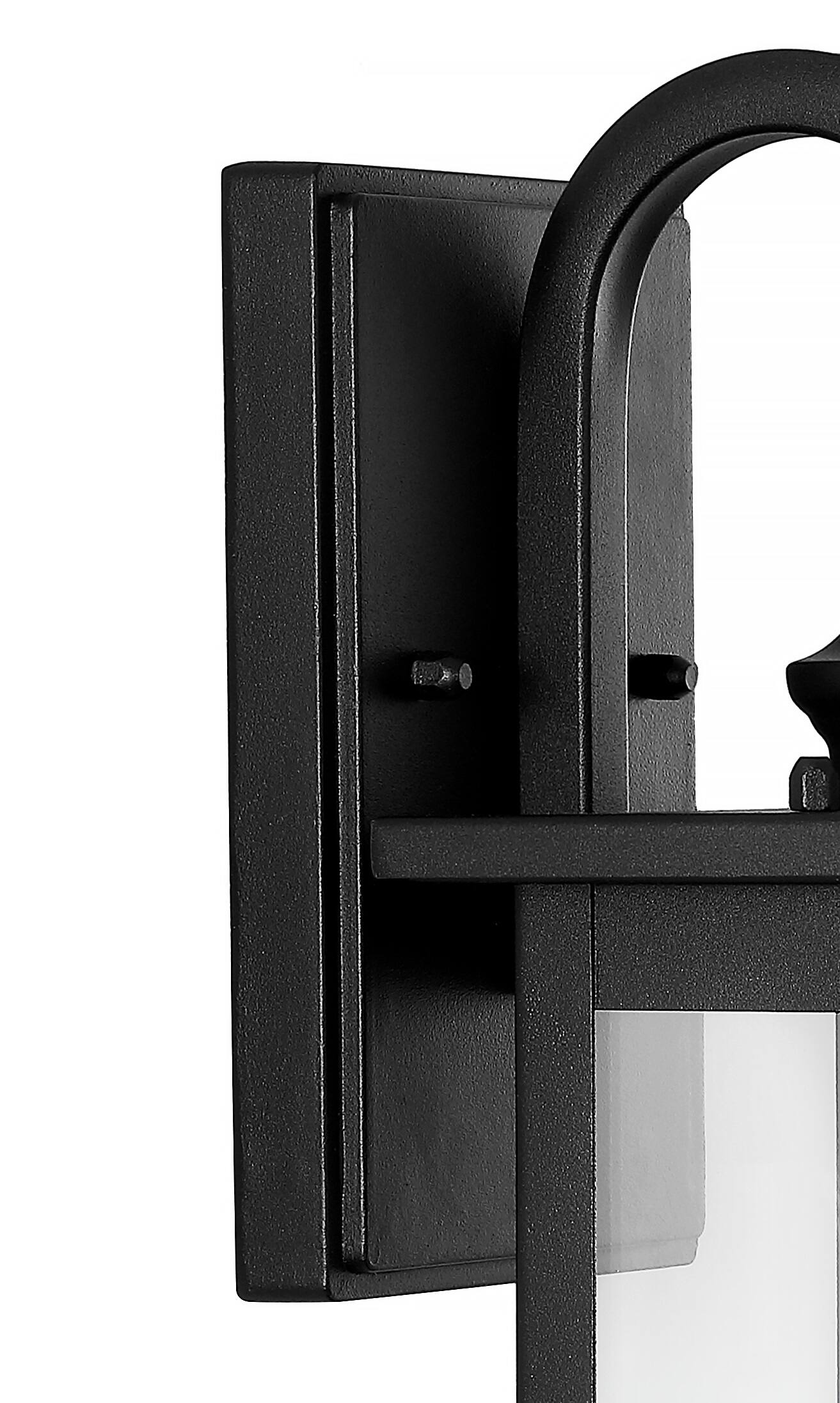 Alt View 5. Jonathan Y - Cary 5.9" 1-Light Iron/Glass Traditional Modern Lantern LED Outdoor Sconce, Black (Set of 2) - Black.