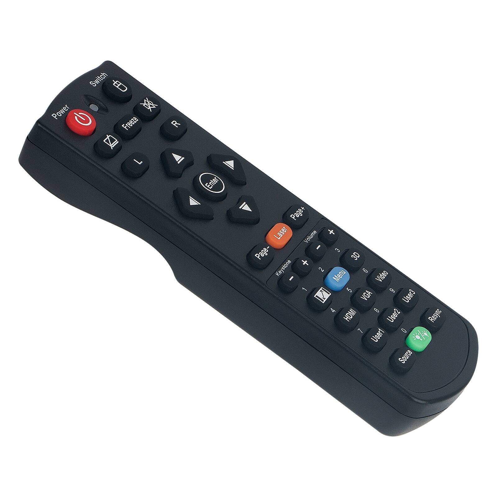 Power Switch  
Freeze R L Enter Page+ Laser Volume + I 3 Page- 3D Keysione + Key 2 g I Meru Video  5 ao M VGA User3 4 1 HOM User2 Resync 7 2 User1 Source