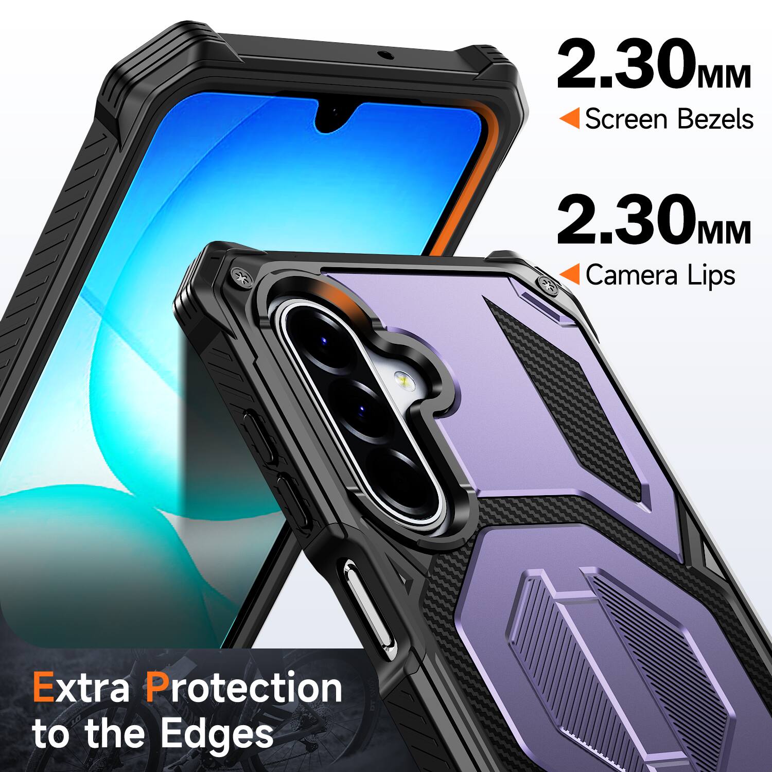 2.30MM Screen Bezels  
2.30MM Camera Lips  
Extra Protection to the Edges