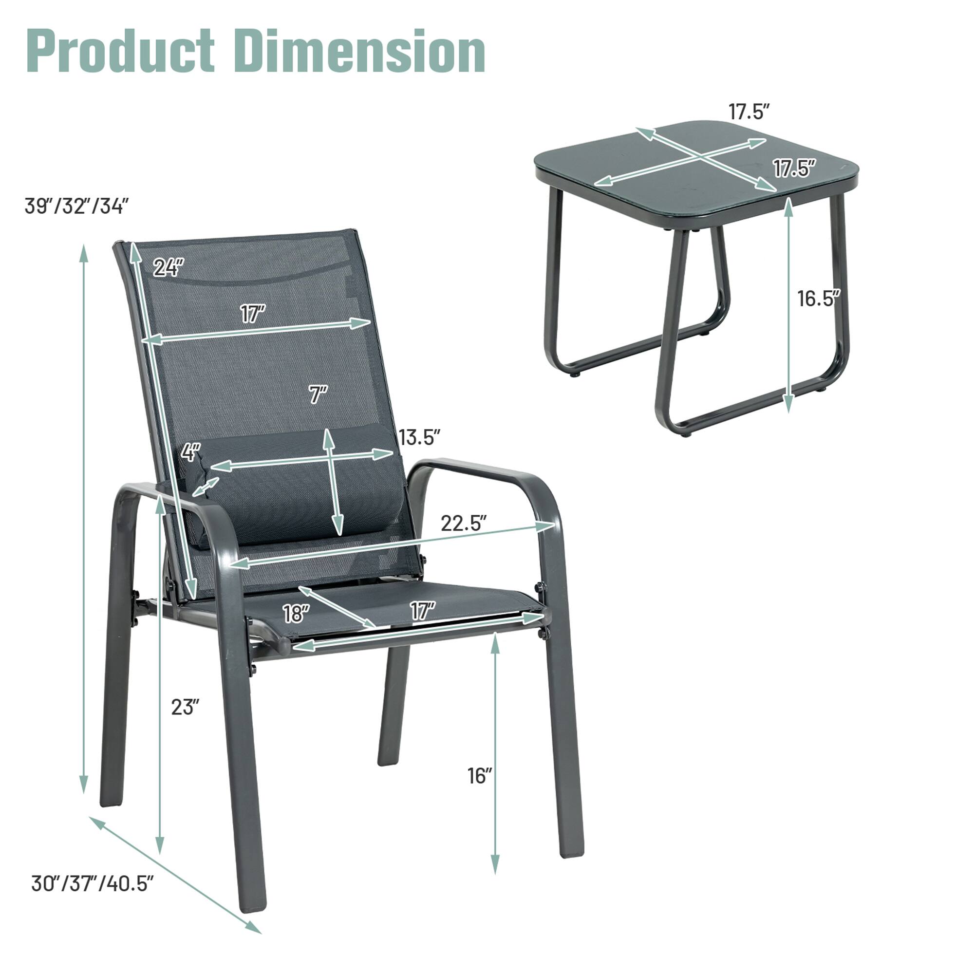 Product Dimension: 17.5" 17.5" 39/32"/34" 24" 17" 16.5" 13.5" 22.5" 18" 17" 23" 16" 30/37/40.5"