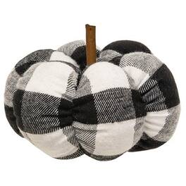 BreeBe - * Plaid Stuffed Pumpkin 4" - Black & White
