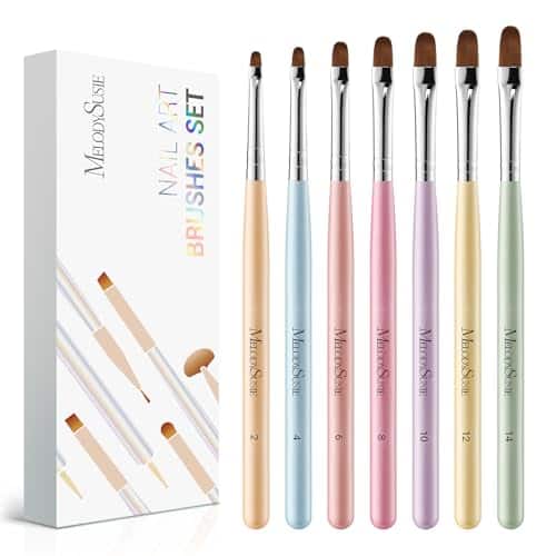 Stylel Star - Art Brushes Set 6Pcs Design Pen Painting Tools Extension Gel Brush Polish Builder Liner Carved Dotting Home Diy Salon