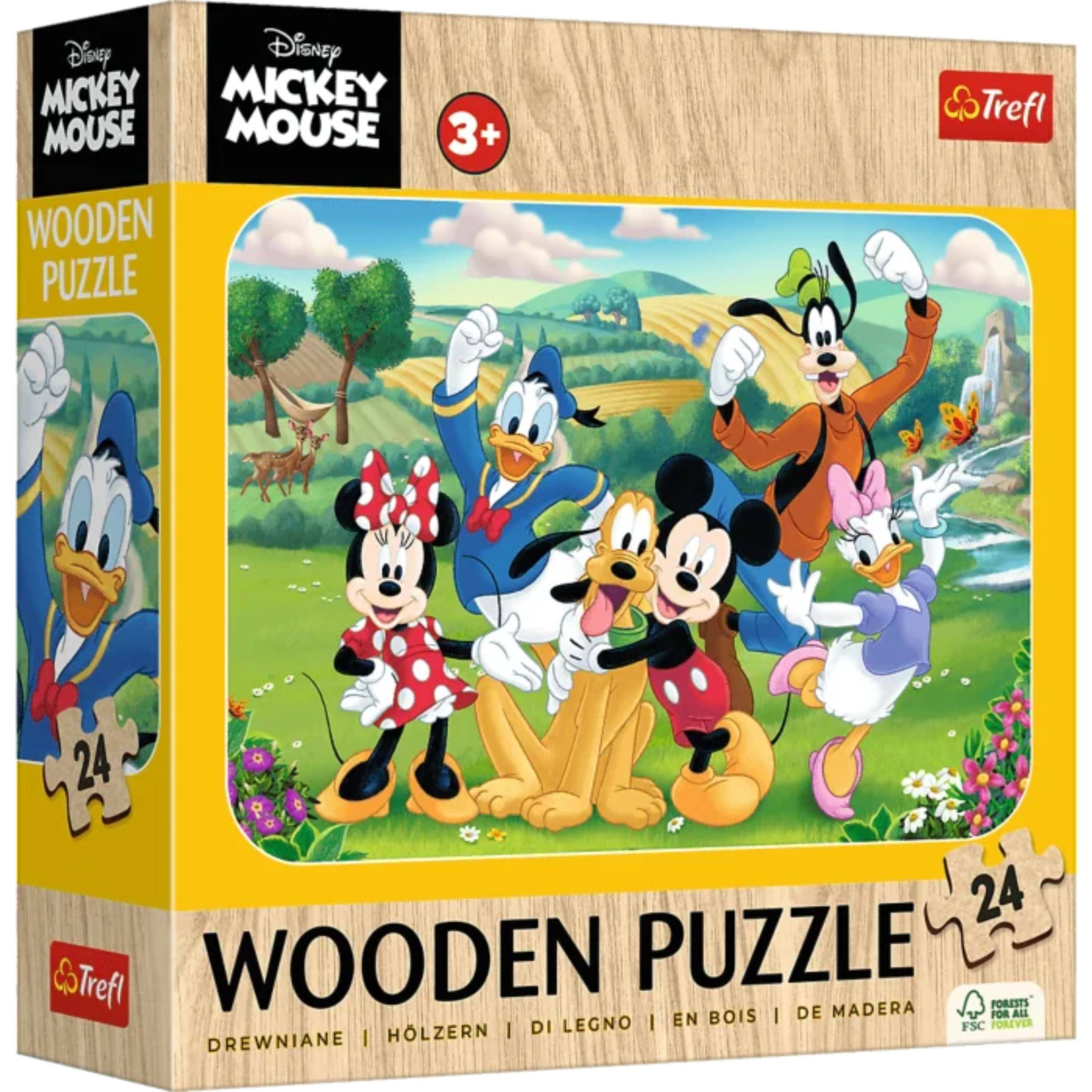 Trefl - Wood Craft 24 Piece Wooden Puzzle - Disney's Mickey and Friends