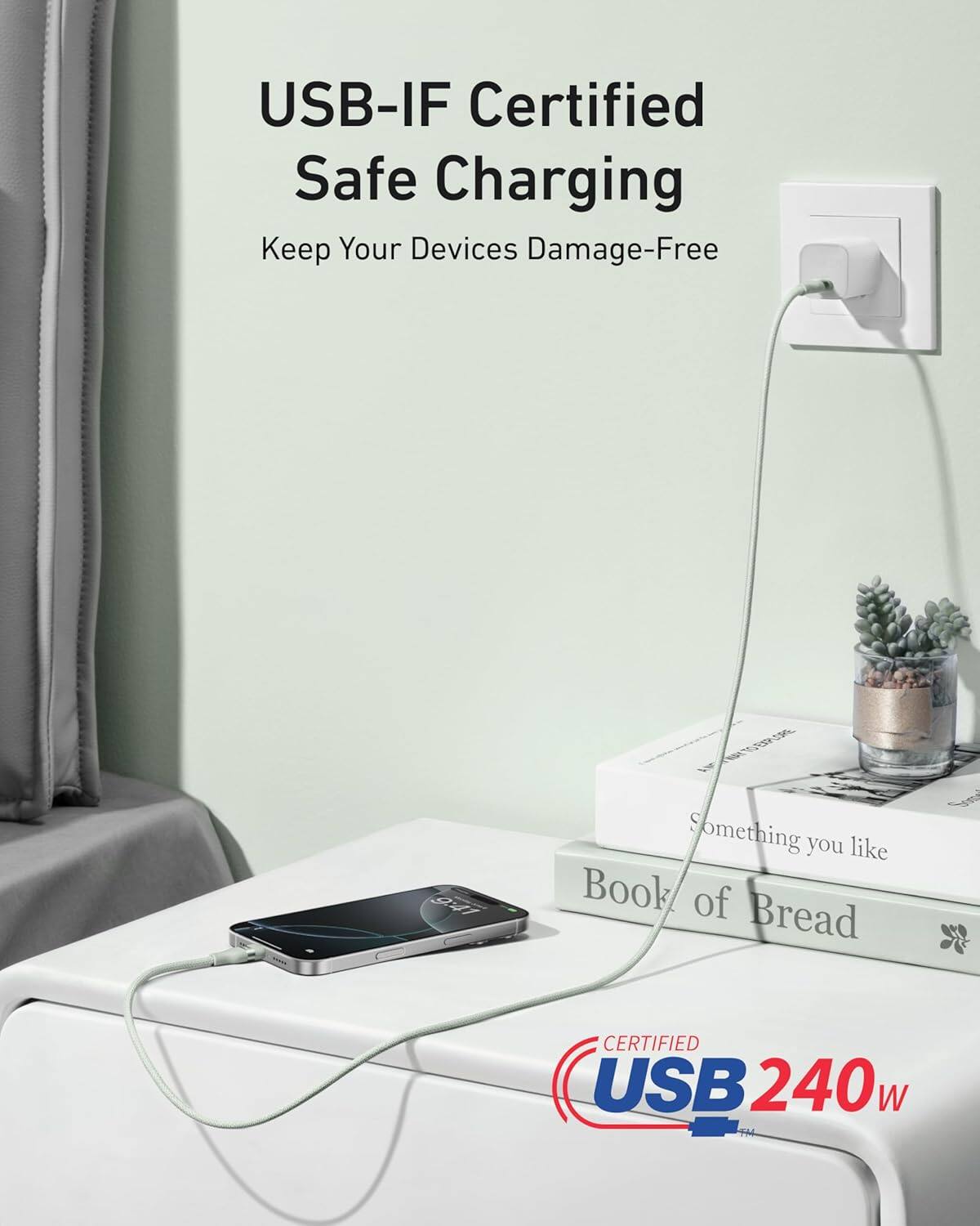USB-IF Certified Safe Charging  
Keep Your Devices Damage-Free  

Something you like  
Book of Bread  

CERTIFIED USB 240w