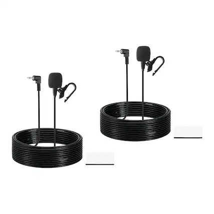 Front. Unique Bargains - Car Stereo Microphone 2.5mm Elbow 2-Pole External Mic Replacement 9.8ft Cable for Car GPS DVD 2 Set - Black.