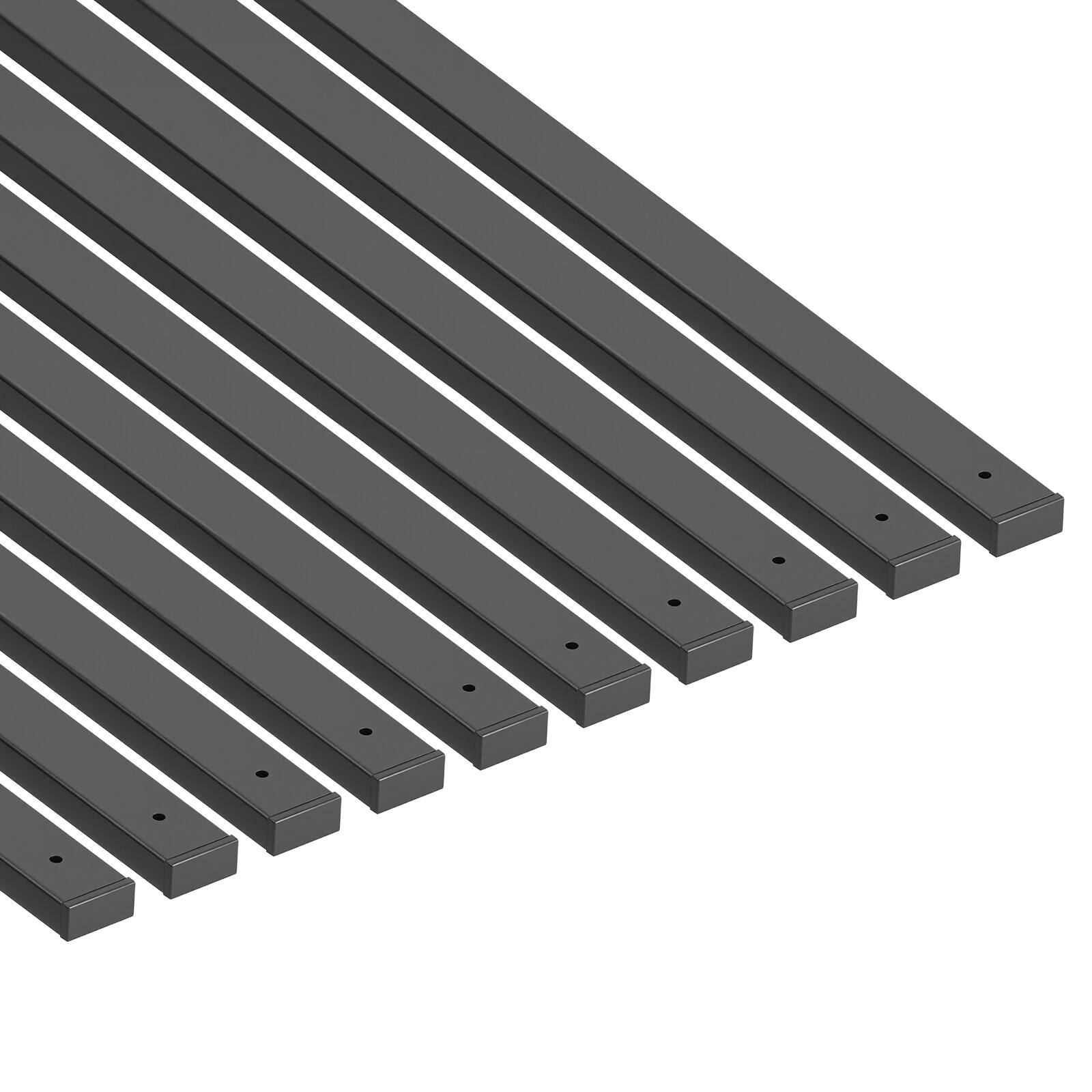Alt View 5. VEVOR - 61 Pack Deck Balusters, 29.5 in Galvanized Steel Railing Spindles, Hollow Rectangle Metal Decking Stair Balusters - Black.
