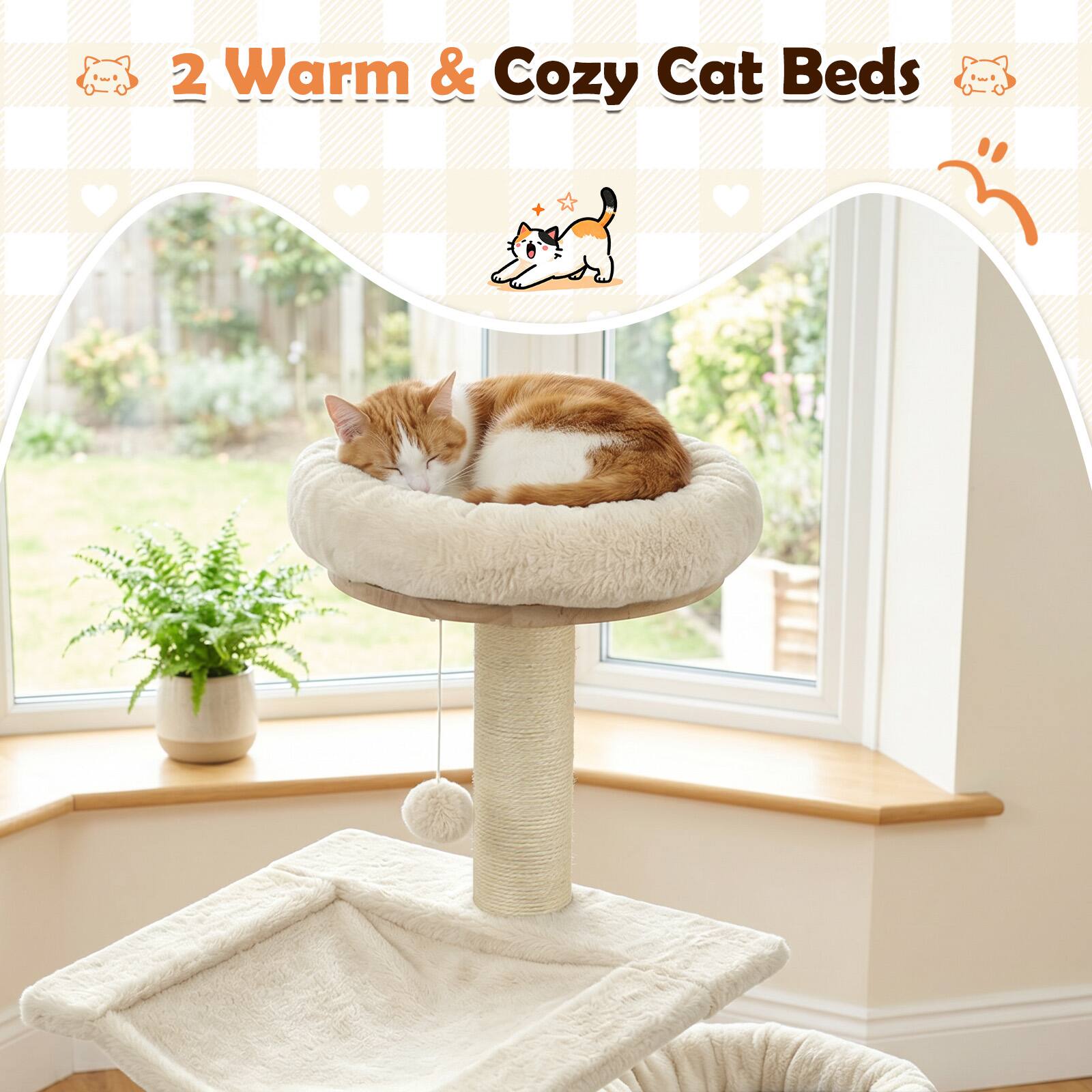 2 Warm & Cozy Cat Beds