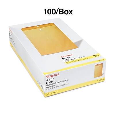 100/Box Staples  
10 x 15 Envelopes  
10 Clasp Envelopes  
100 Staples  
15 x 10 Envelopes  
Gummed  
20 in Kraft-28 Kraft  
100 Envelopes  
NTS3