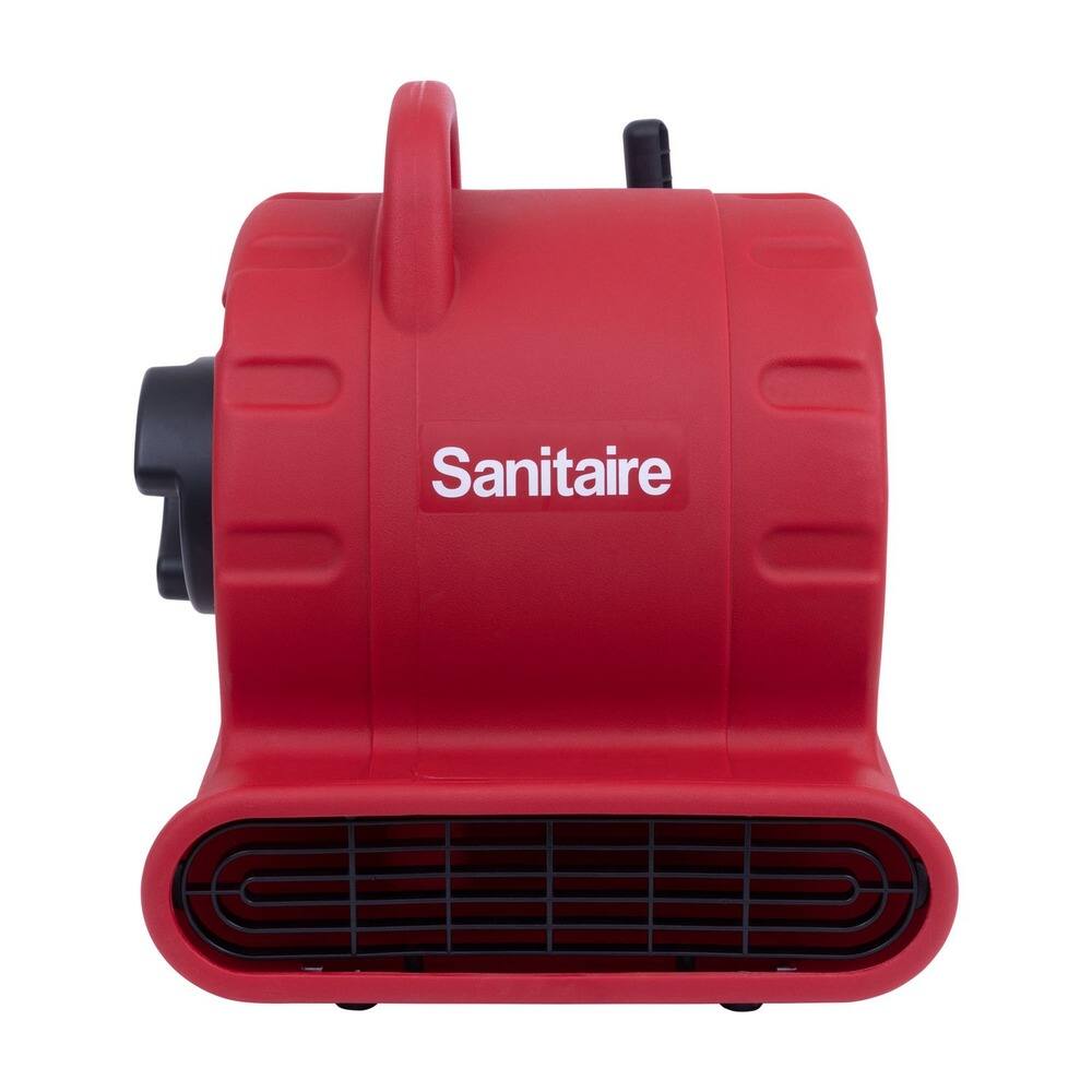 Angle. Sanitaire - Sanitaire SC6059A Commercial 3-Speed Air Mover with Built-On Dolly - Red.