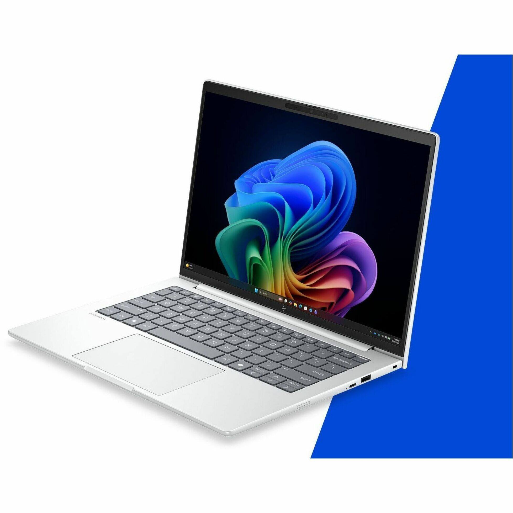 Alt View 26. HP - EliteBook 8 G2i 14" IPS 1920 x 1200 (WUXGA) Laptop - Intel Core Ultra 5 with 32GB Memory - 512 GB SSD - Glacier Silver Aluminum, Gray.