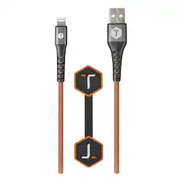 ToughTested - PRO 8FT USB-A to Lightning Cable, PET Braided, Slim Tip, 2.4A Fast Charge & Data Sync - Black