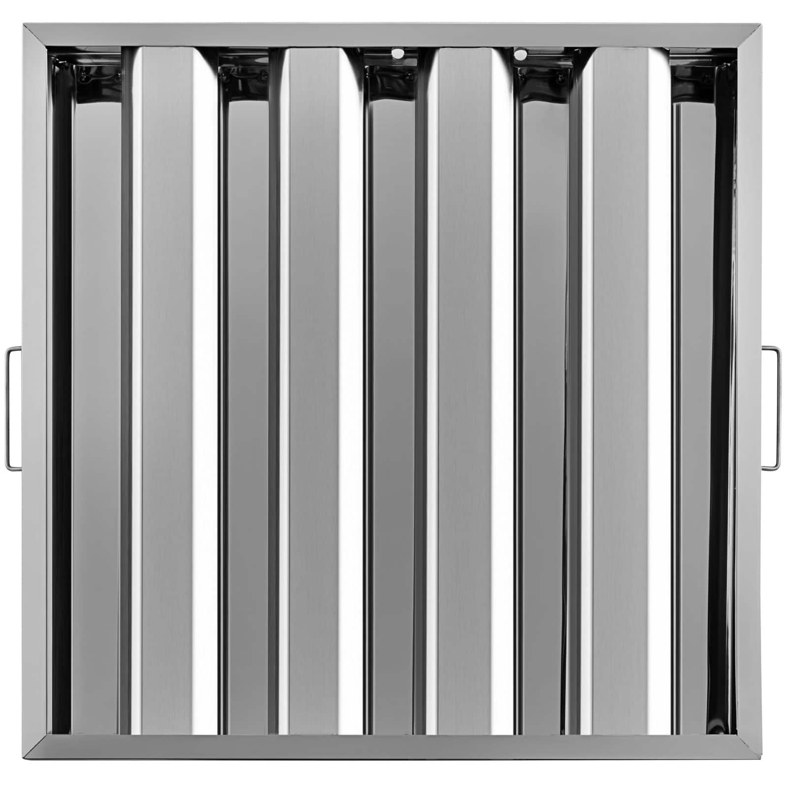 VEVOR - Pack of 6 Hood Filters 19.5W x 19.5H Inch, 430 Stainless Steel 4 Grooves Commercial Hood Filters, Range Hood Filter - Silver