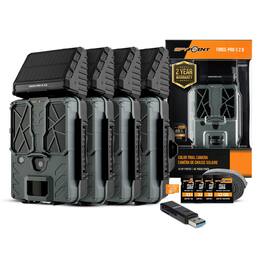 Spypoint - FORCE-PRO-S 2.0 Trail Camera (4-Pack) with Accessories Bundle