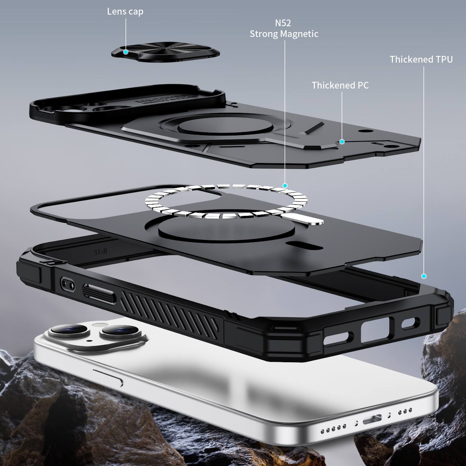 Lens cap N52 Strong Magnetic Thickened TPU Thickened PC