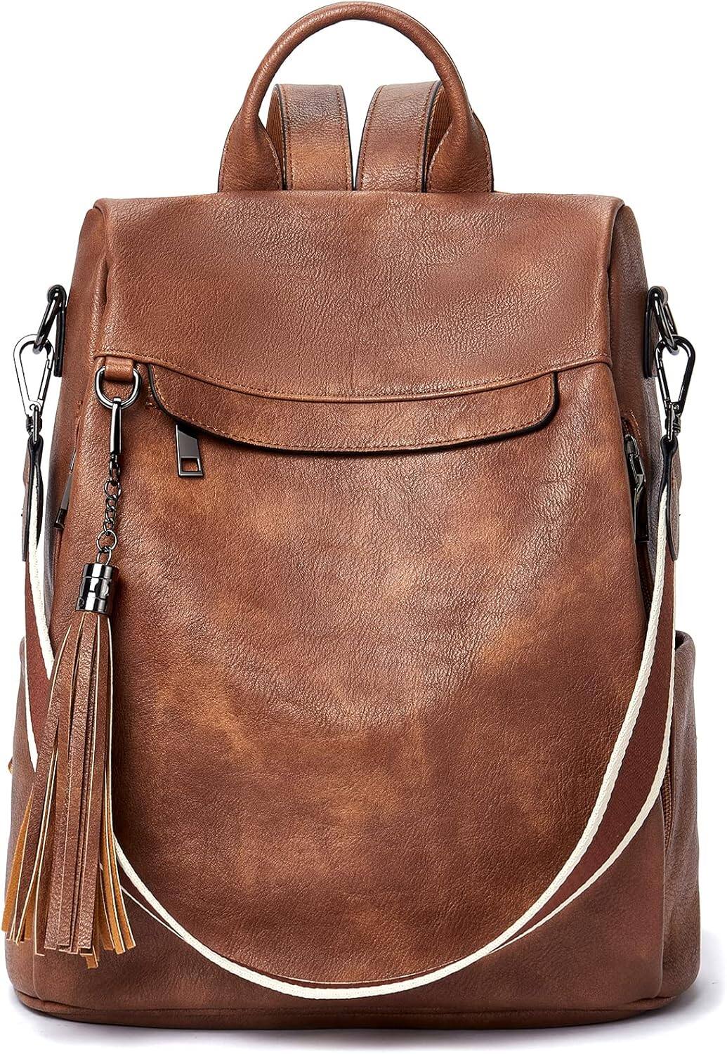 Alt View 5. Live At Space - Telena Backpack Purse Women, Leather Theft Travel Shoulder Tassel - Floral.