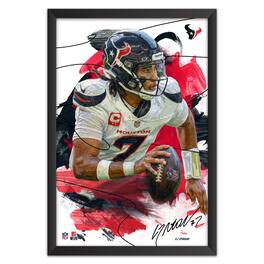 Sporticulture - C.J. Stroud 14" x 20" Brush Stroke Player Framed Art Print - Multicolor