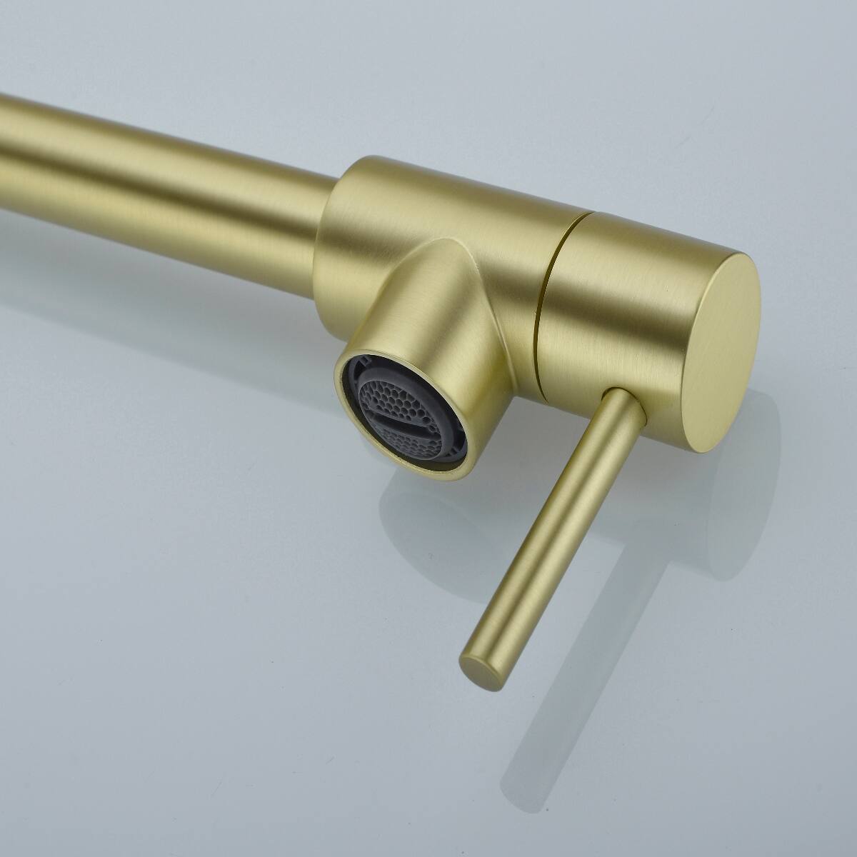Alt View 1. Ropilly - Ropilly Wall Mount Pot Filler Faucet, Brass Pot Filler Faucet in Gold With Double Handles and Swivel Arm - Gold.