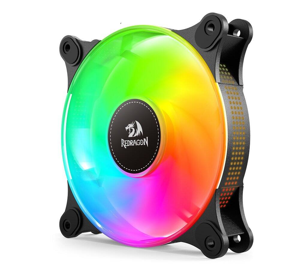 Angle. REDRAGON - GC-F013 X 3 CPU Fan 120mm ARGB Case Cooler Fan - Black.