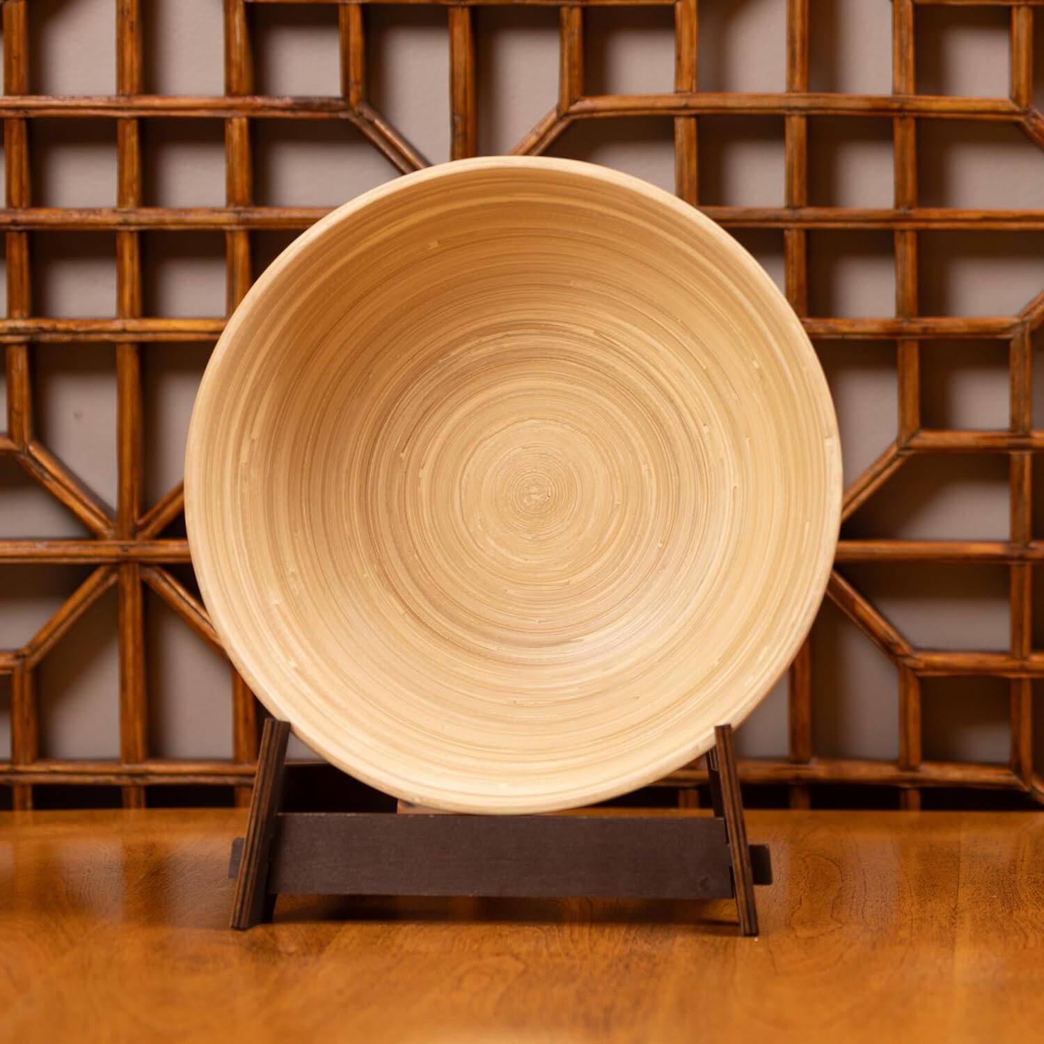 Alt View 4. Lexa - Bamboo 3-Piece Bowl Set, 12, 10, 8 Inch, Natural Bamboo - Natural.