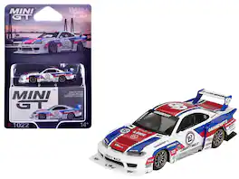 True Scale Miniatures - Nissan "LB-Super Silhouette" S15 SILVIA RHD "GARASIDRIFT x LBWK 2025" White with Blue and Red 1/64 Model Car by Mini GT