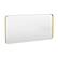 Angle. LOVMOR - Tempered Glass Rounded Rectangle Framed Wall-Mounted Bathroom Vanity Mirror - 60" x 28" - Gold.