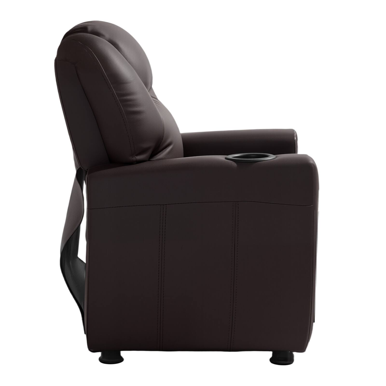 Alt View 5. VEVOR - Kids Reclining Chair, Toddler Recliner with Cup Holder, 101° to 121° Adjustable Backrest - Brown.