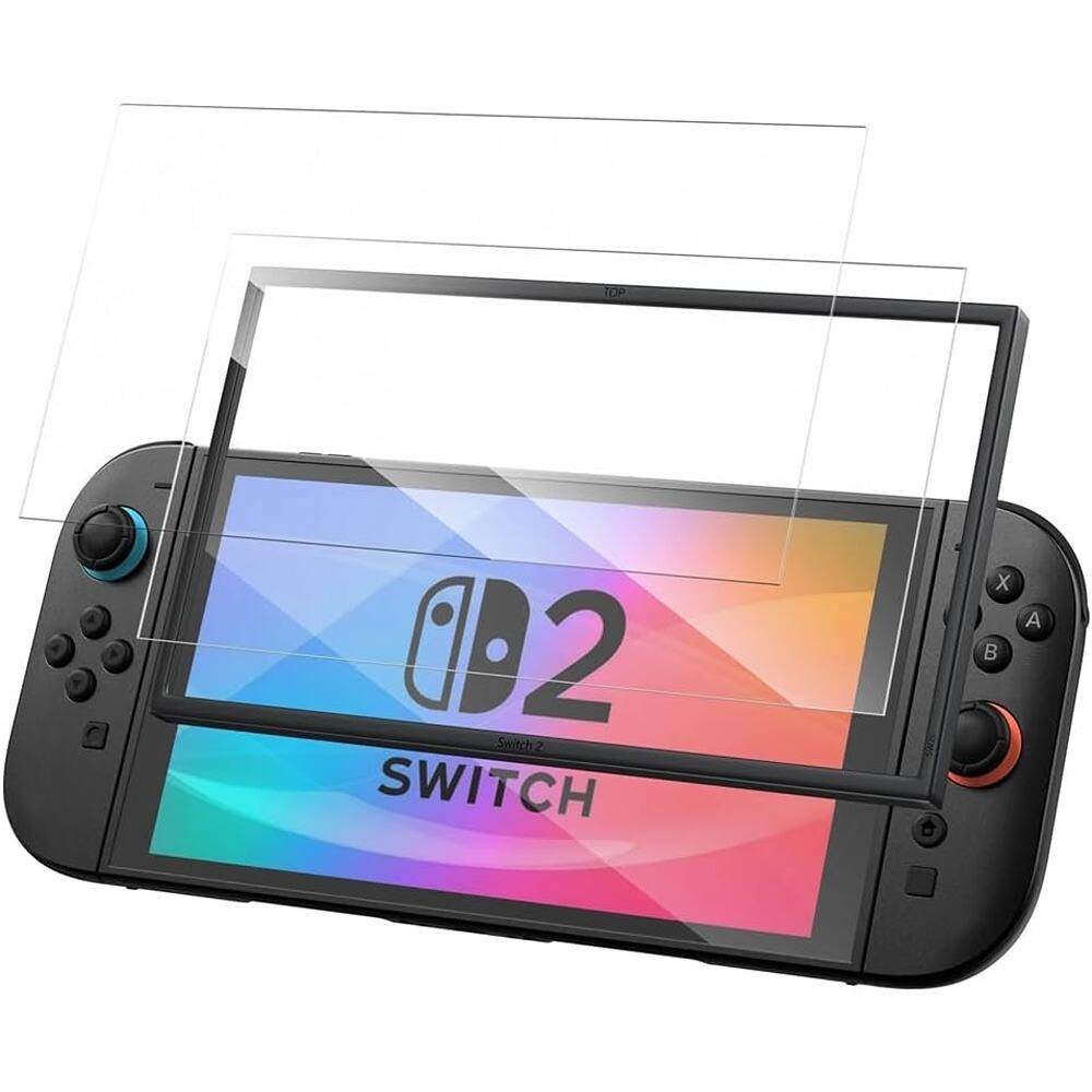 PARKER SLATER - 2 Pack Screen Protector for Nintendo Switch 2 2025, 7.9 Inch Tempered Glass, HD Clear, Shatterproof, Case Friendly