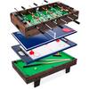 Front. Best Choice Products - Best Choice Products 4-in-1 Multi Game Table, Childrens Arcade Set w/ Pool Billiards, Air Hockey, Foosball - Dark Wood - 4-in-1 Dark Wood.