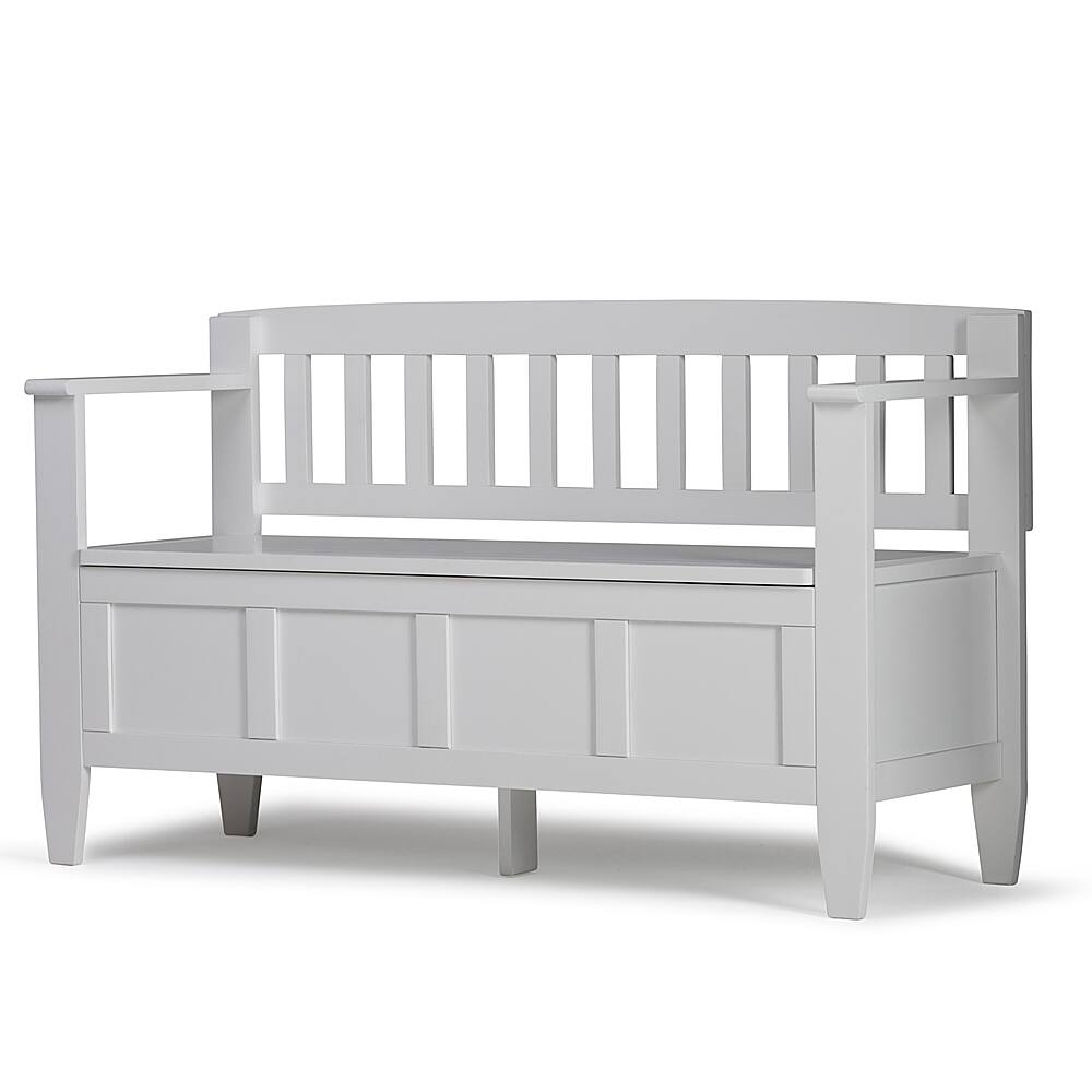 Angle. Simpli Home - Brooklyn Entryway Storage Bench - White.