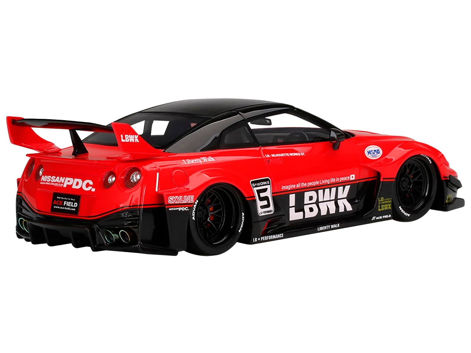 Sure, here is the corrected and grouped text from the image:

- **LibertyWalk**
- **NISSAN PDC**
- **ACE FIELD**
- **www.ace-field.com**
- **SKYLINE**
- **ADVAN**
- **LBW**
- **LB PERFORMANCE**
- **imagine all the people**
- **Living life in peace**
- **LBW**
- **LibertyWalk**
- **LB WORKS**
- **5**
- **LBW**
- **LibertyWalk**
- **ACE FIELD**