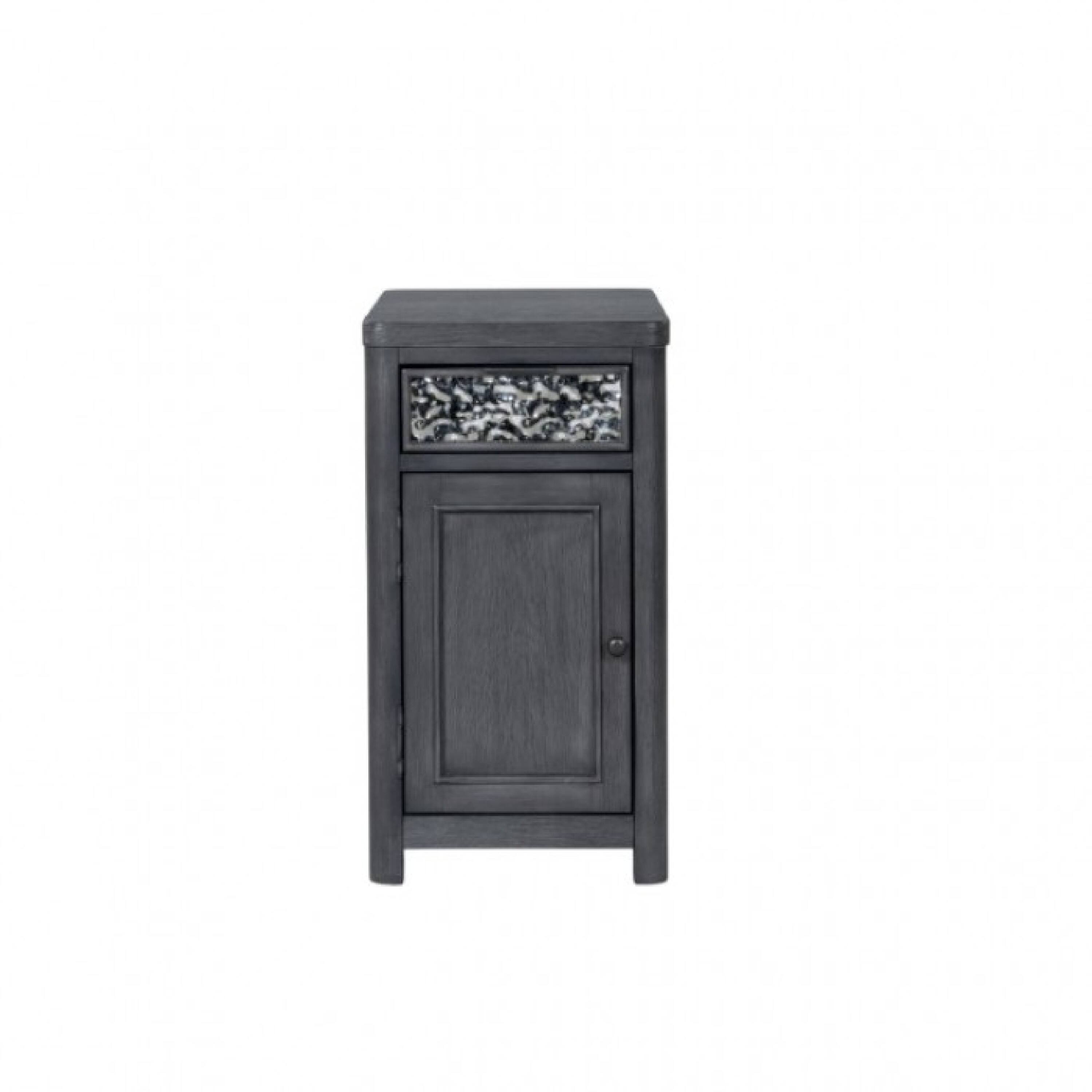 Alt View 1. Manhattan Lane - Zoko Chairside End Table, Drawer and USB Ports, Ash Gray Wood, 26 Inch - Ash Gray.