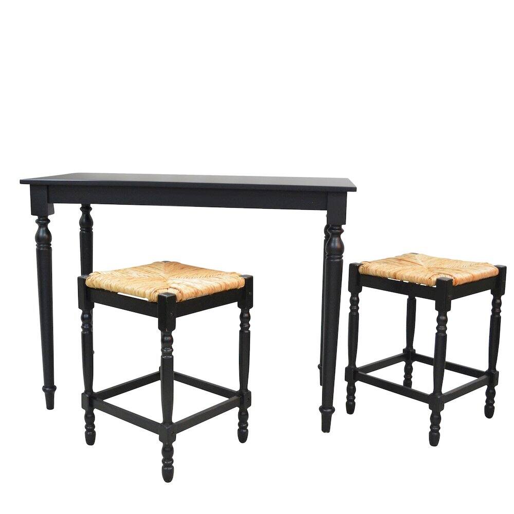 Alt View 9. Carolina Chair & Table - Hawthorne Bar Table with 2 Counter Stools - Antique Black - Antique Black.