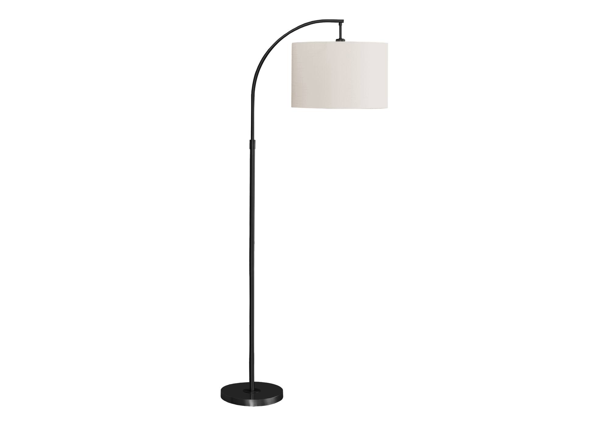 Angle. APRILSOUL - Lighting 65inh Floor Lamp Black Metal Ivory / Cream Shade Contemporary - Black.