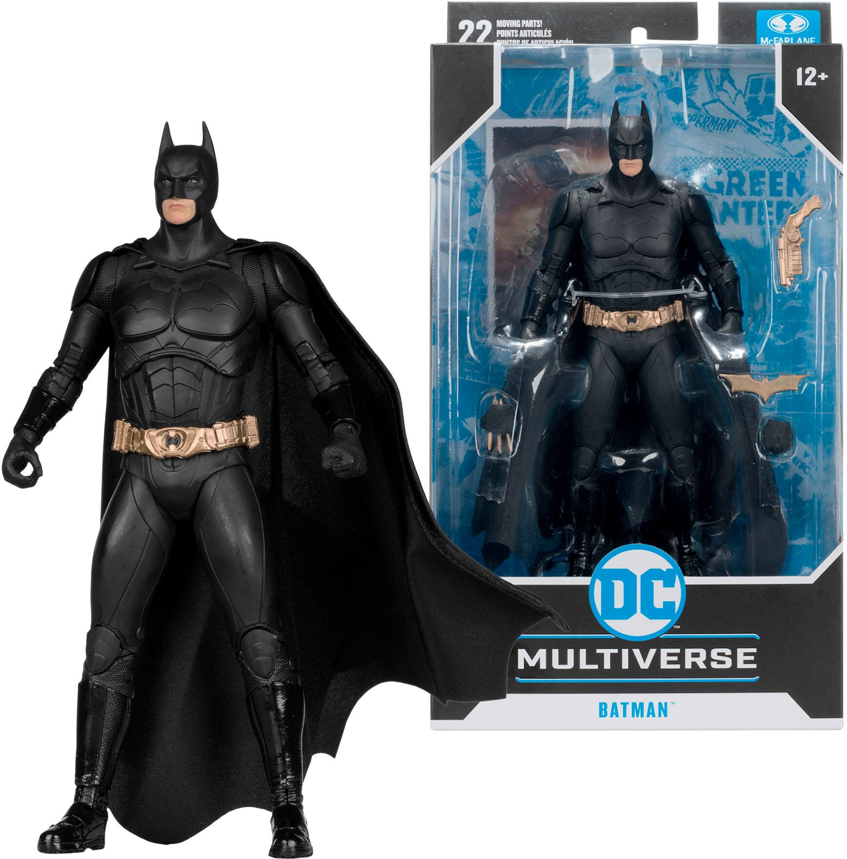 The text on the image reads: "Moving part 22 points etie articles O AOVNL McEAM 12+ GREEN NTE DC - MULTIVERSE BATMAN."