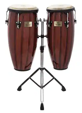 Tycoon Percussion - Artist Hand-Painted Series 10-inch & 11-inch Congas, Siam Oak Shells, Water Buffalo Heads, Deluxe Hoops, Double Stand
